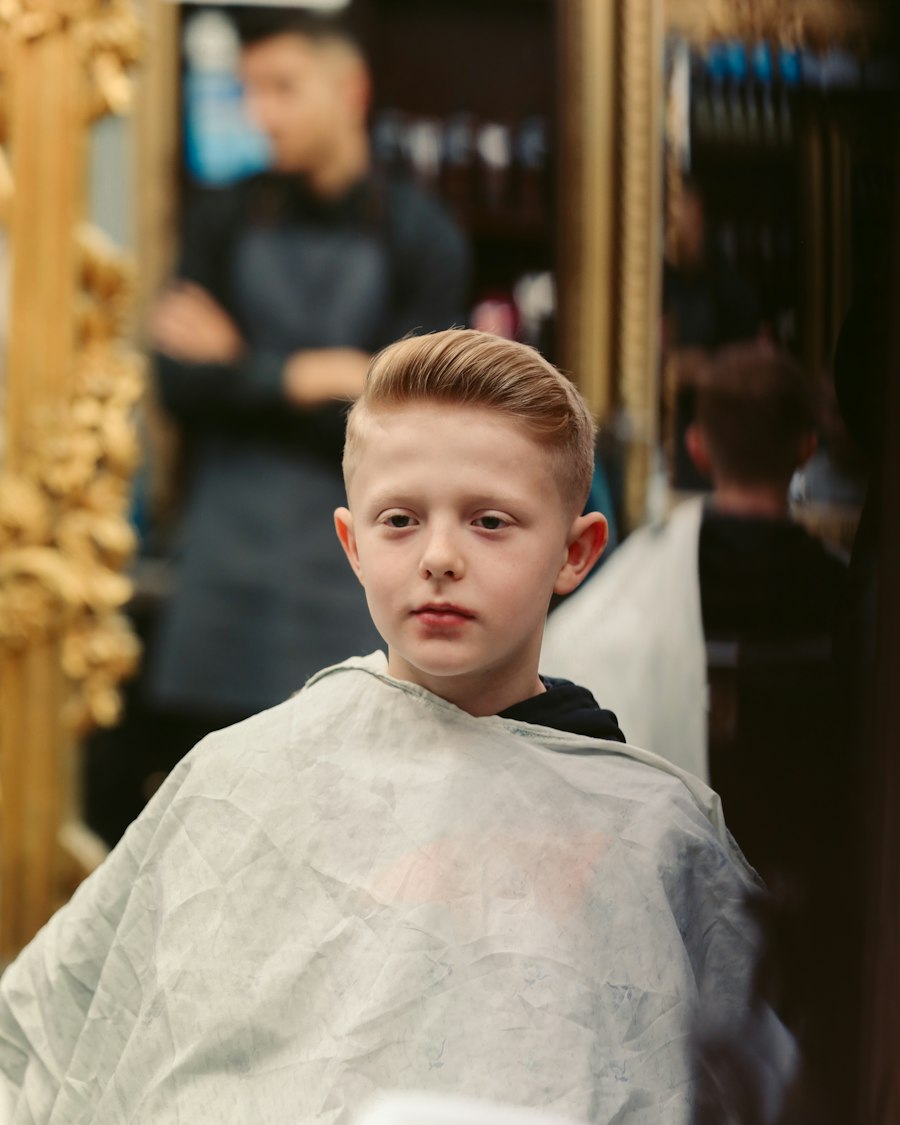 Kid's comb-over fade