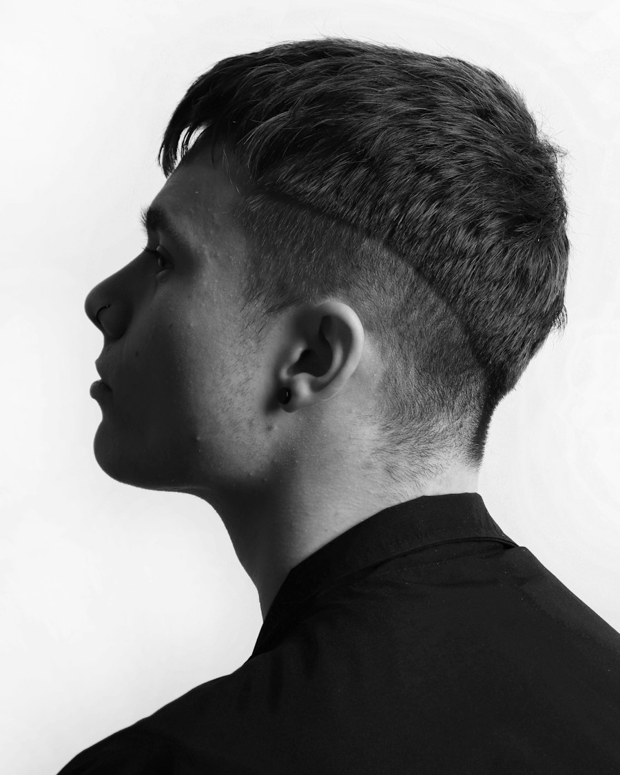 Fresh fade haircut portrait
